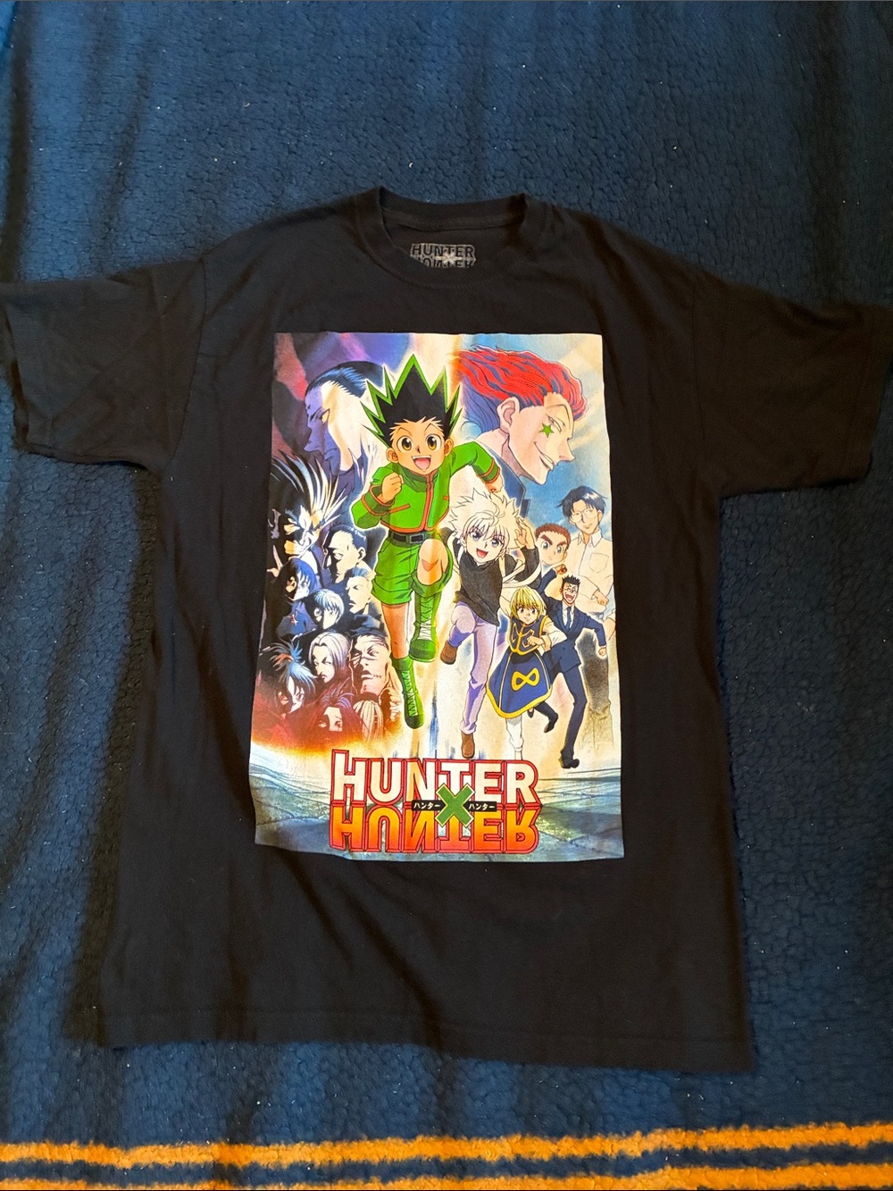 Hunter x hunter Black Tee with Multicolor Anime Poster Print